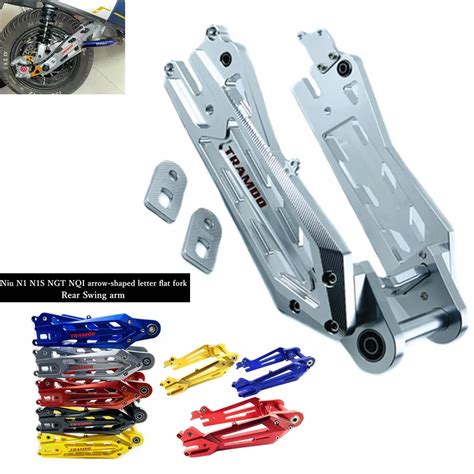 Electric Scooter Rear Swing Arm Cnc Aluminum 3d Knife Pattern Arrow Shaped Hollow Out Flat Fork