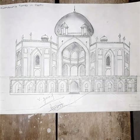 Humayuns Tomb In Delhi Drawing Art By Ujalakumar Youtube