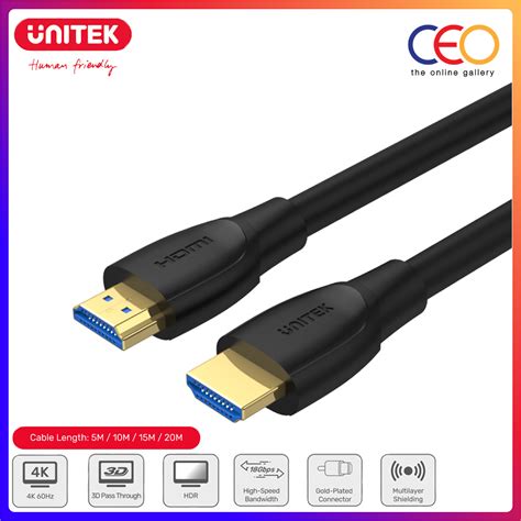 Unitek Extra Long HDMI 2 0 Cable Male To Male Support Up To 4K 60Hz