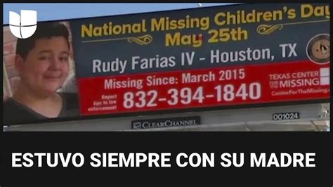 El insólito caso de Rudy Farias madre reportó la desaparición pero