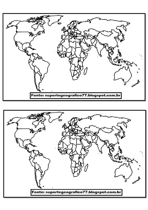 20 Mapas Mundi Preto E Branco Para Imprimir E Colorir 6c8