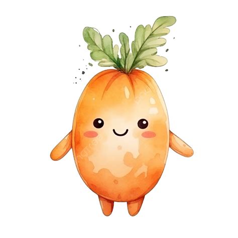 Cute Carrot Watercolor Illustration Bunny Rabbit Cute Rabbit PNG