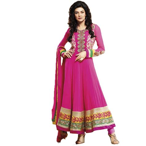 Buy Aayushman Sushmita Sen Hot Pink Churidar Kameez Set At