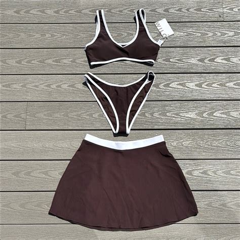 Wilo The Label Swim Nwt Brown 3pc Bikini Wilo The Label Set With