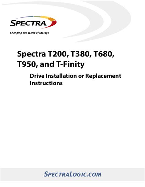 Spectra Logic T FINITY T380 T200 T680 T950 User Manual