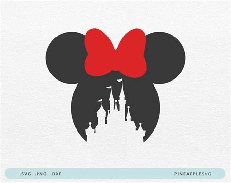 Mickey Mouse Head With Castle Svg