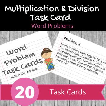 Word Problem Task Cards Multiplication And Division By Mama Bear