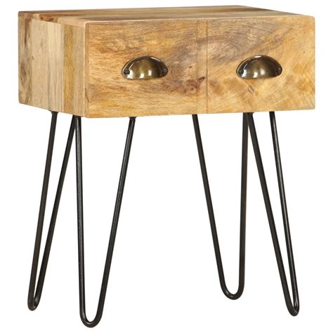 Table De Chevet X X Cm Bois De Manguier Massif Leroy Merlin