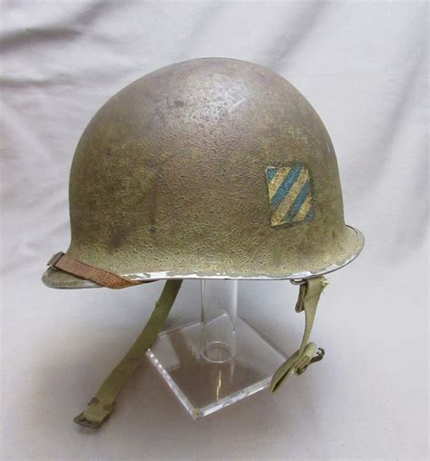 M Painted Helmet With Original Rd Infantry Division Insignia Sold J