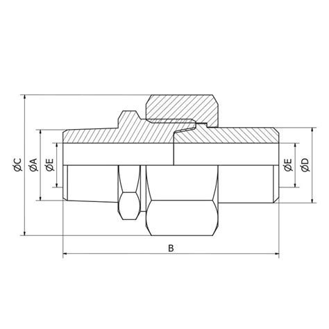 Raccord Union Pi Ces Lisse M Le C Ne Sur Sph Re Ecrou Hexagonal