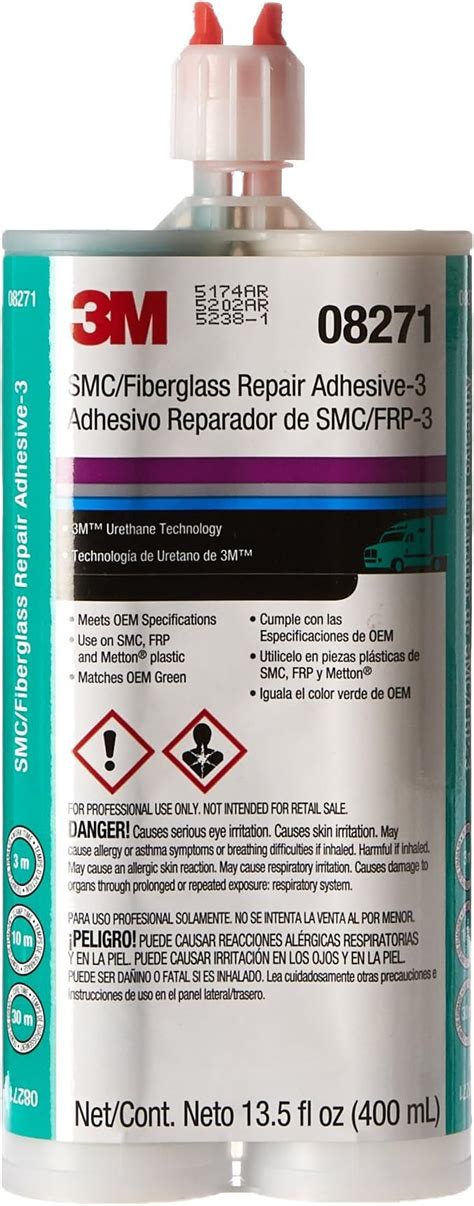 3m Smc Fiberglass Repair Adhesive 3 08271 Green 400 Ml Cartridge Automotive