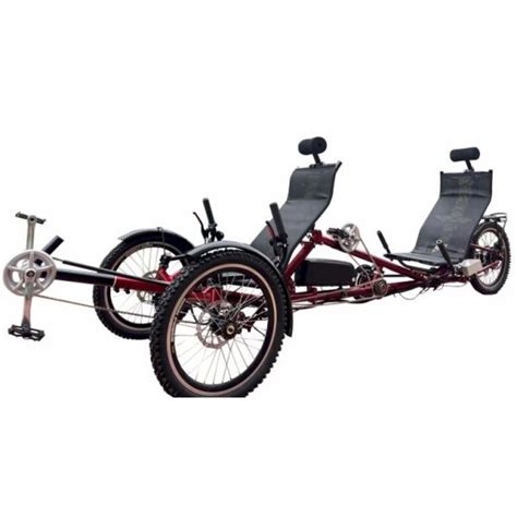 Mobilityscootrike Electric Tandem Recumbent Trike Dual-Seater Joy Ride for Adults