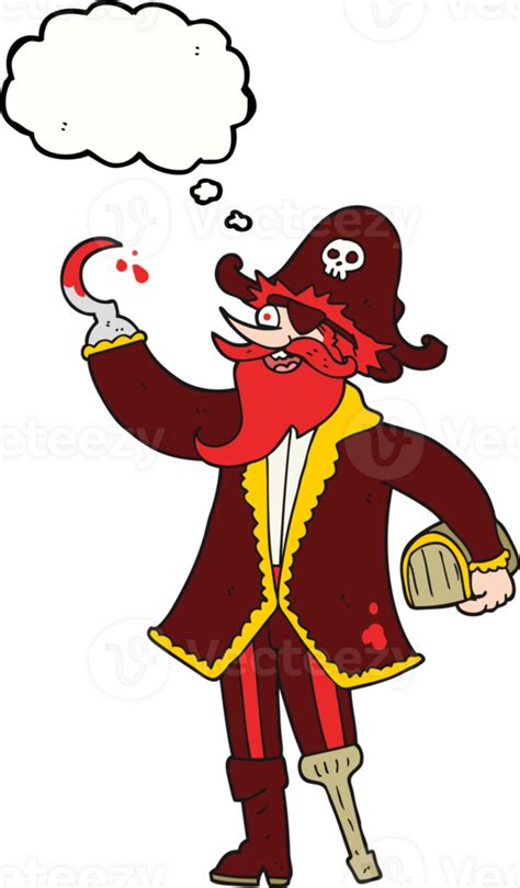 Hand Drawn Thought Bubble Cartoon Pirate Captain 45043066 Png