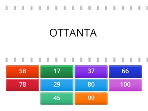 Impariamo I NUMERI FINO A 100 Find The Match