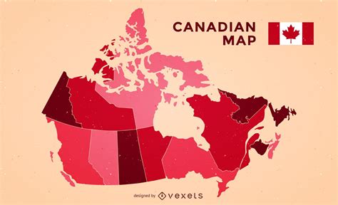 Canada Map With Flag Vector Download