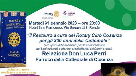 Cosenza Il Rotary Club Presenta Il Restauro Di Un Antico Dipinto Per