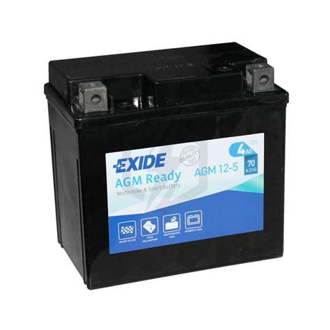 Batterie Moto Exide AGM12 5 YTX5L BS YB5L B 12v 4ah 70A