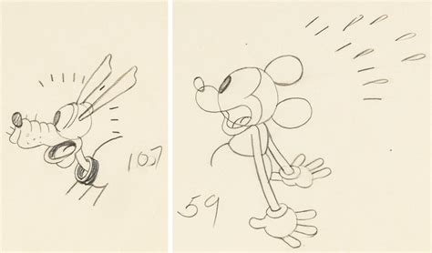 Mickey's Nightmare Pluto and Mickey Mouse Pair of Animation | Lot ...