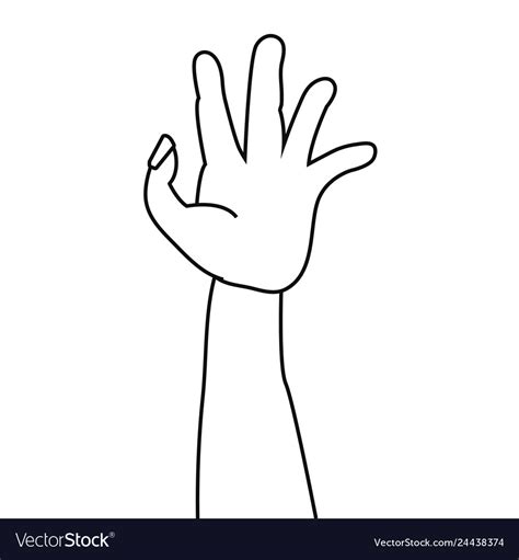 Monster hand on white background Royalty Free Vector Image