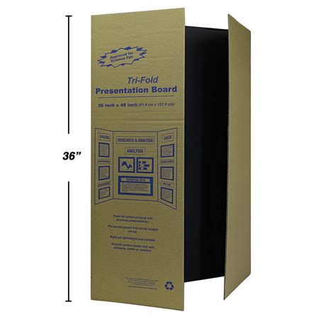 Snapklik Black Tri Fold Presentation Board 36 X 48 Corrugated