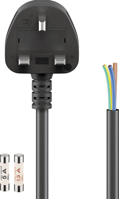 Gb Netzkabel Uk Stecker M Schw Offenes Ende Bei Reichelt