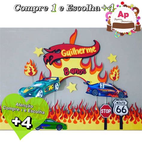 Arquivo De Corte Topo De Bolo Hot Wheels Studio Elo