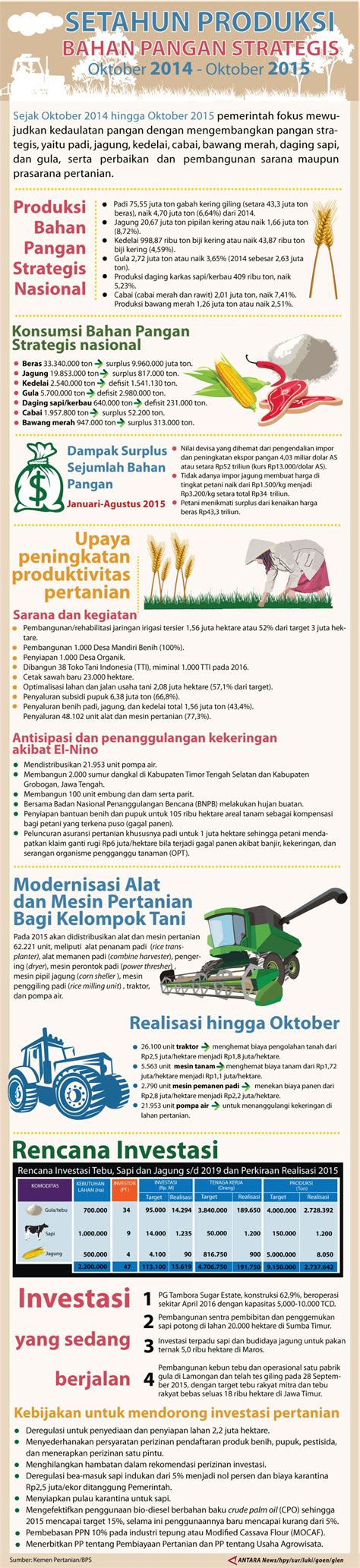 Setahun Produksi Bahan Pangan Strategis - Infografik ANTARA News