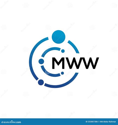 Design Do Logotipo Da Tecnologia De Letras Mww Em Fundo Branco