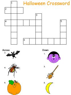 Kids Halloween Crossword Puzzles Printable