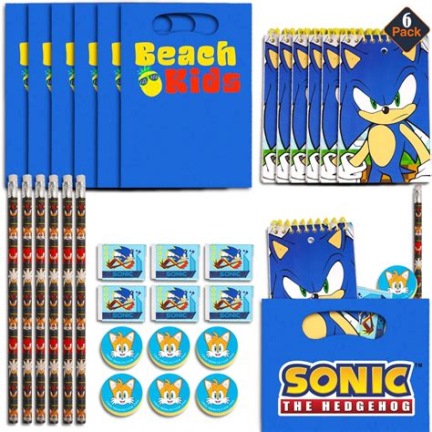 Sonic The Hedgehog Juego De 12 Piezas Con 6 Blocs De Notas De Sonic