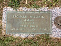 Richard Doris Williams 1925 1972 Mémorial Find a Grave