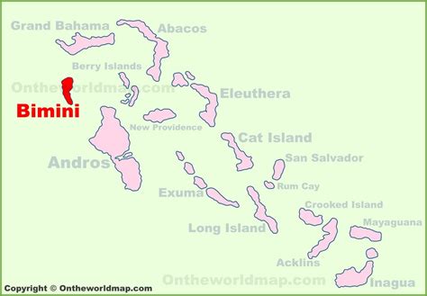 Bimini location on the Bahamas Map - Ontheworldmap.com