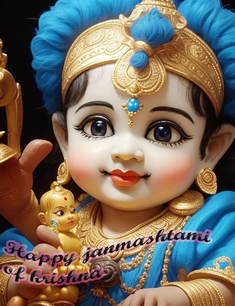 Premium AI Image | Happy Janmashtami of heri Krishna