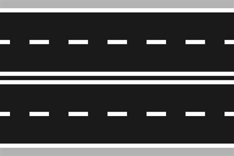 Four Lane Road Illustration Vector In Flat Design Vector Art