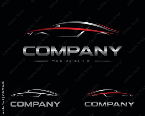 Car Logo Company Design Red and Metallic Effect with Variations Stock Vector | Adobe Stock