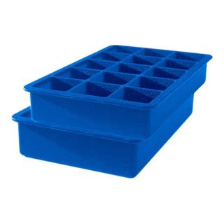 Tovolo Blue Silicone Perfect Cube Ice Tray Set Of 2 Contemporary