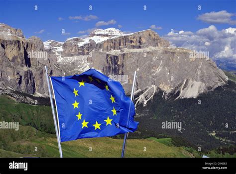 European flag in the Italian Alps Stock Photo - Alamy