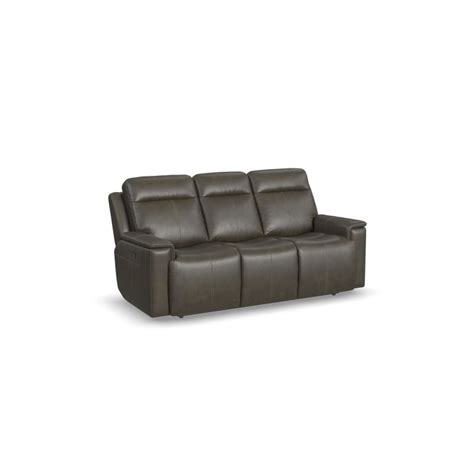 Flexsteel Gray Leather Reclining Sofa | Cabinets Matttroy