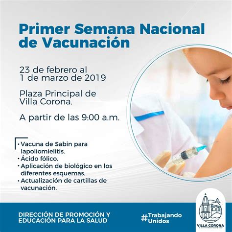 Primer Semana Nacional De Vacunaci N H Ayuntamiento De Villa Corona