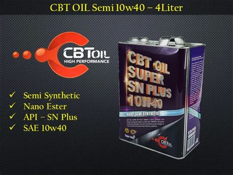 Cbt Oil W L Api Sn Plus Nano Ester Pao High Performance Semi