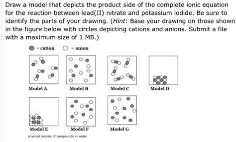 Solved Draw A Model That Depicts The Product Side Of The Complete Ionic Equation For The