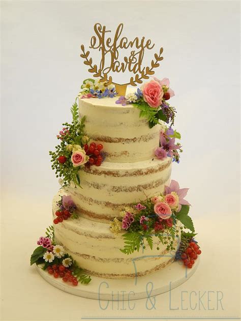 Fresh Flower Naked Cake Decorated Cake By Ute Fenske CakesDecor