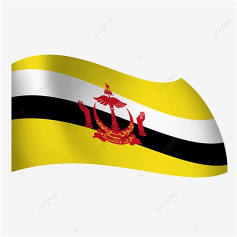 Exclusive Brunei Flag Realistic With D Shadow Effect Brunei Flag