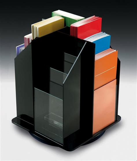 12 Pocket Acrylic Literature Holder For Tabletop Rotating Fits 4x9