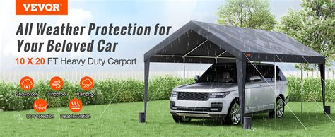 Vevor Carport Auvent Pour Voiture Abri De Garage Ext Rieur X M Avec