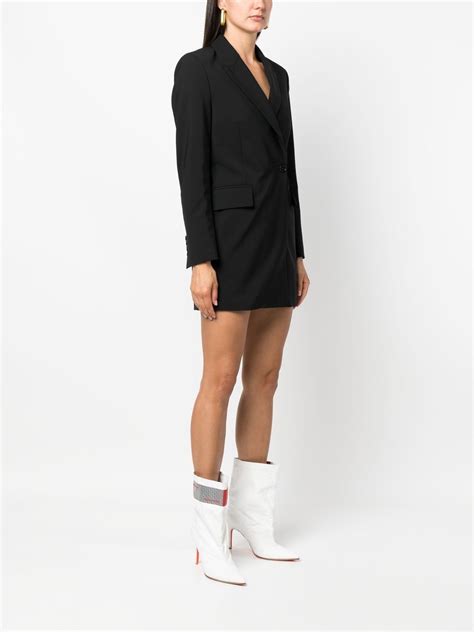 Msgm Double Breasted Blazer Dress Black Farfetch Uk