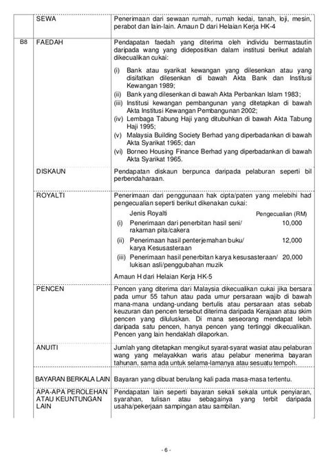 Nota Penerangan B20131 Jadual Cukai And Pelepasan