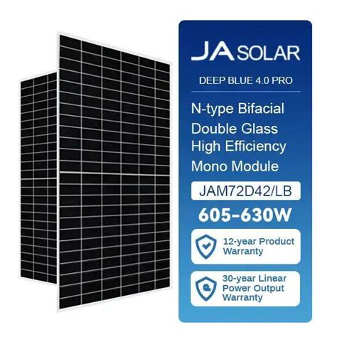 Ja N Type Solar Module Double Glass High Efficiency 605W 610W 615W 620W