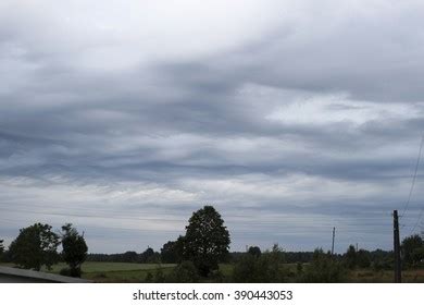 Dark Stormy Clouds Undulatus Asperatus Clouds Stock Photo