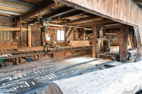 View of an Traditional Old Saw Mill with Old Machines and Tools Stock ...